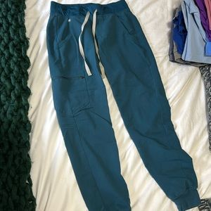 Caribbean blue scrub top and bottom